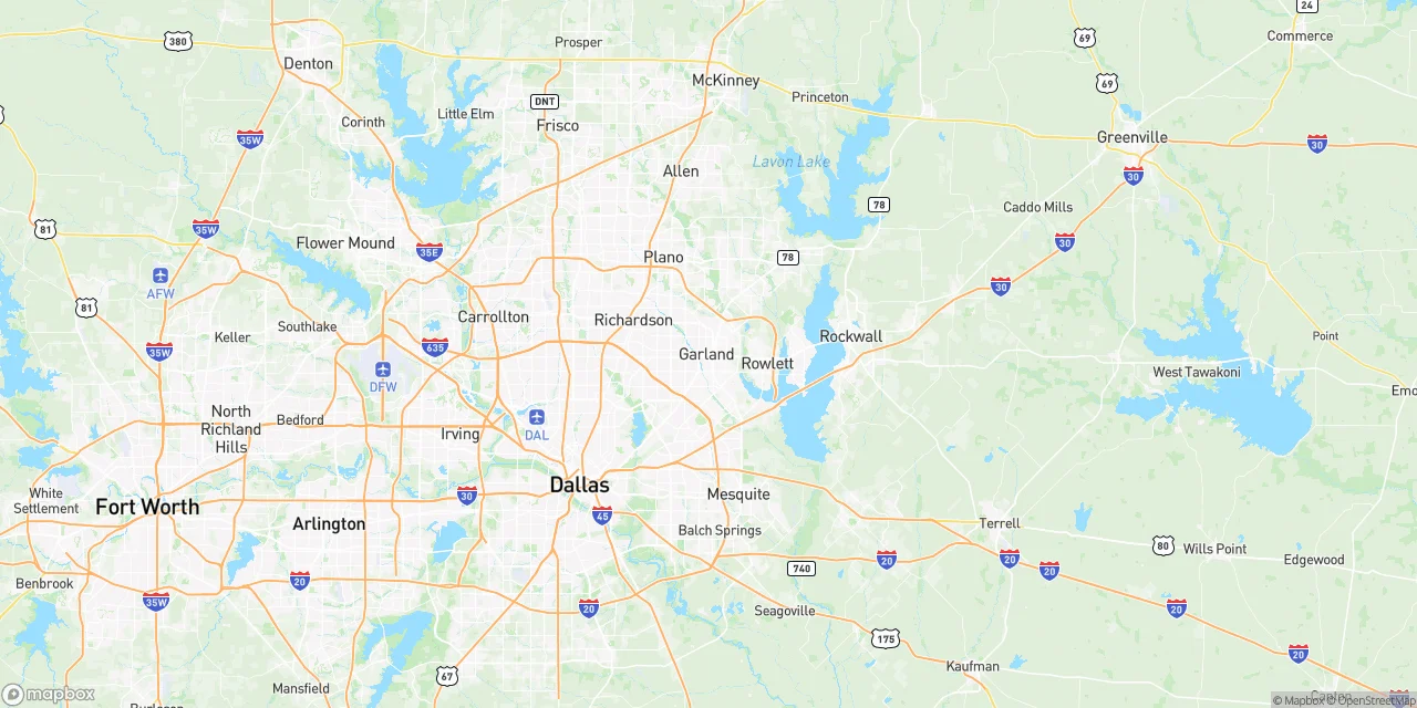 Map showing Garland