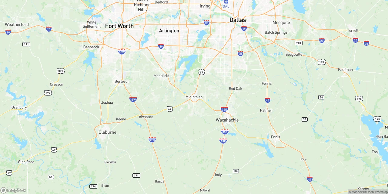 Map showing Midlothian