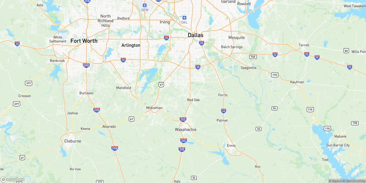 Map showing Glenn Heights
