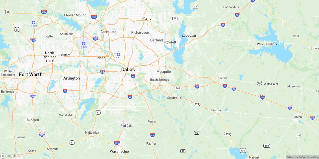 Map showing Balch Springs