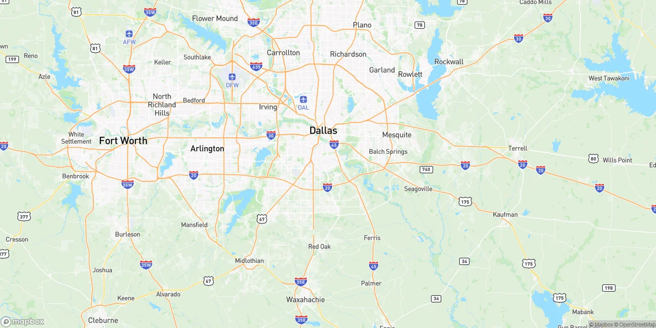 Map showing Oak Cliff